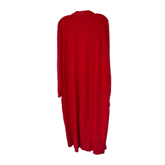 H by Halston Cardigan Basic Classic Red Open Front Long Maxi Duster‎ Size XL - Picture 7 of 9